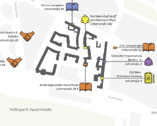 Map for QM Düttmann-Siedlung